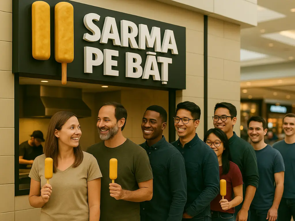 Stand cu sarma pe băț